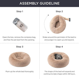 Indoor Round Fluffy Plush Pet Bed With Non-Slip Base: A Cozy Haven for Your Furry Friend